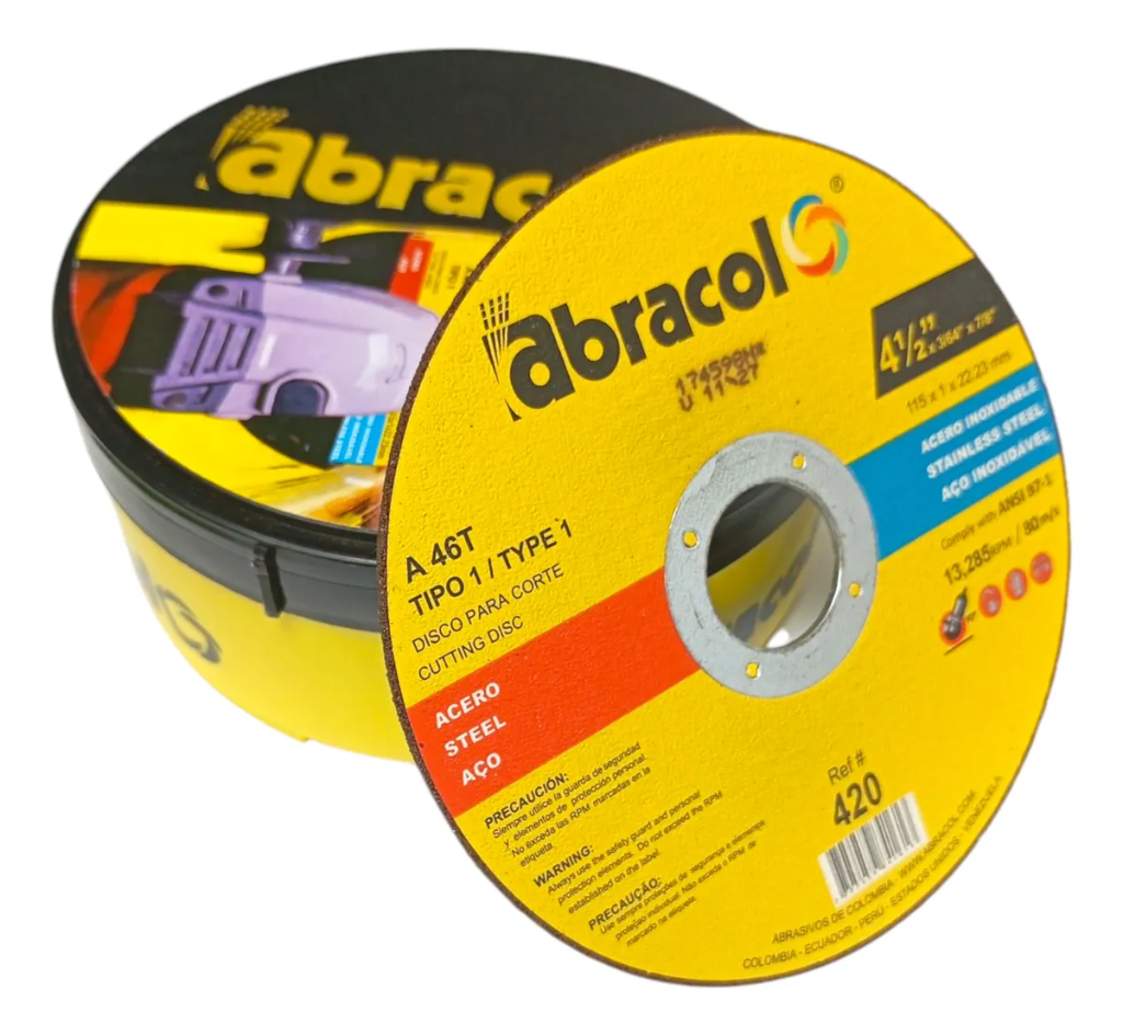[A46T DT1] Disco de corte extrafino centro plano 4" Abracol