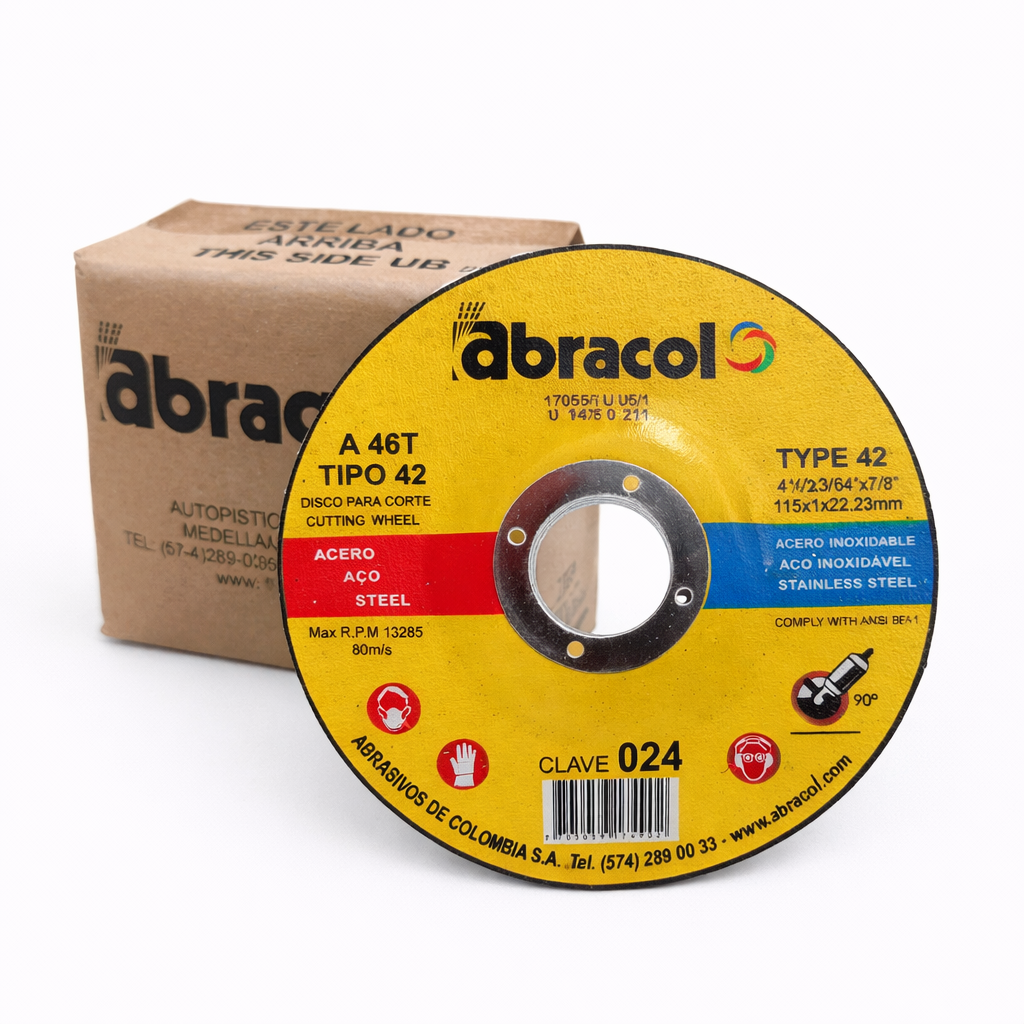 [A46T DT42] Disco de corte extrafino centro elevado 7" Abracol