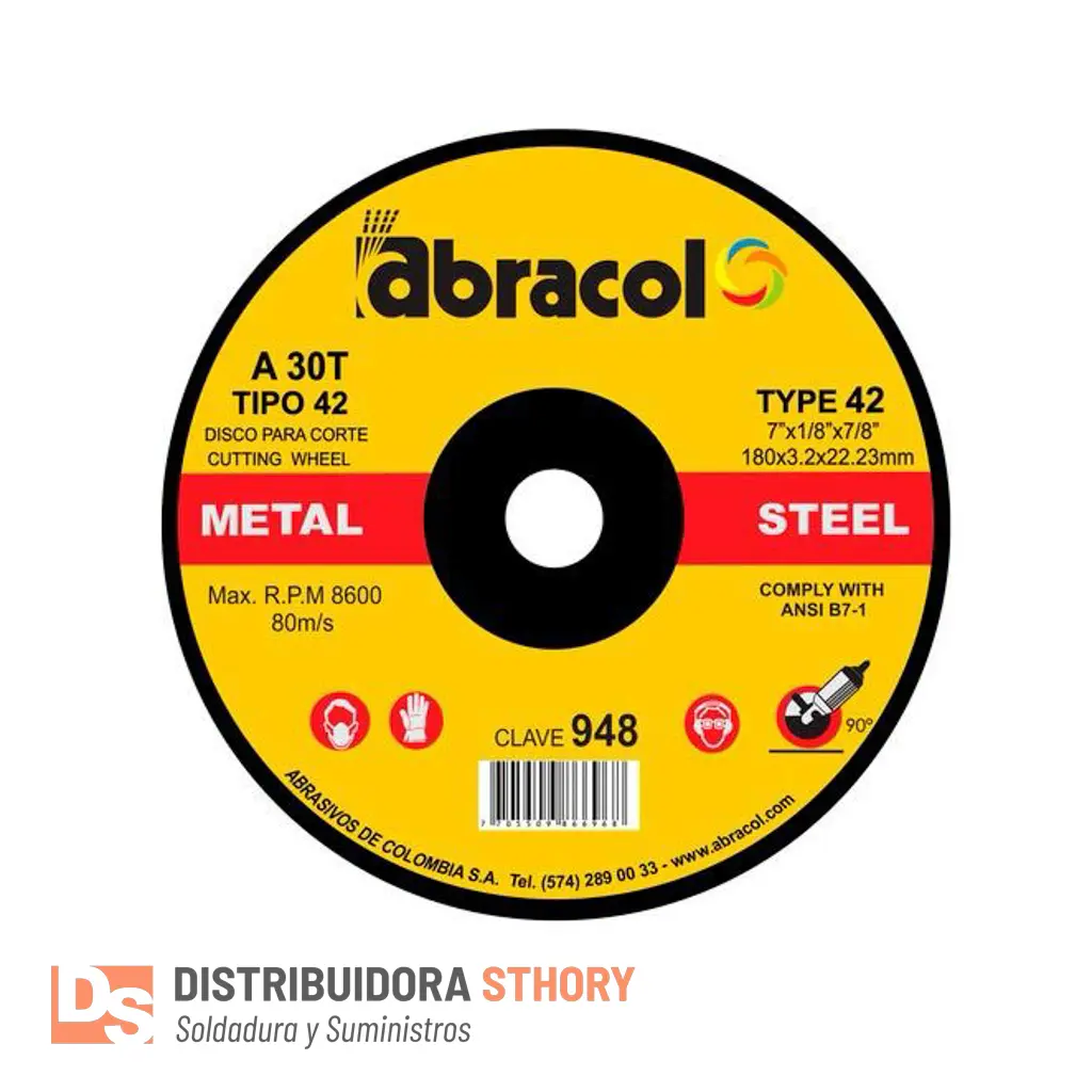 Disco de corte 7" x 1/8 x 7/8